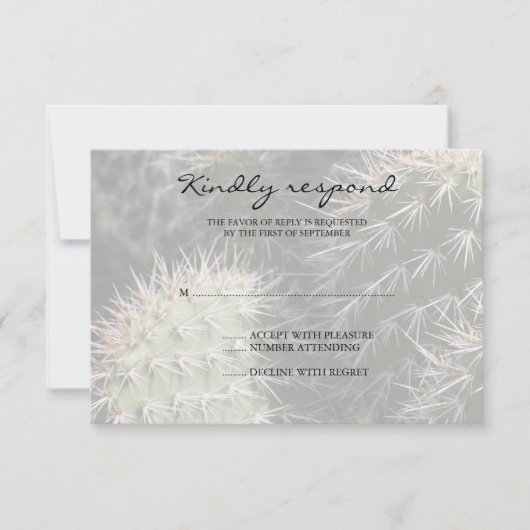 Carte de réponse Mariage Cactus (Devant)