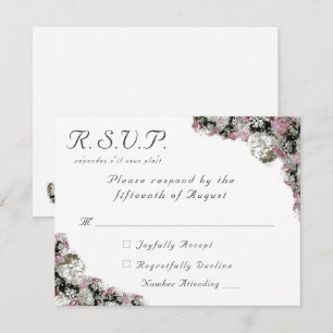 Carte de réponse Mariage catholique rose et blanc