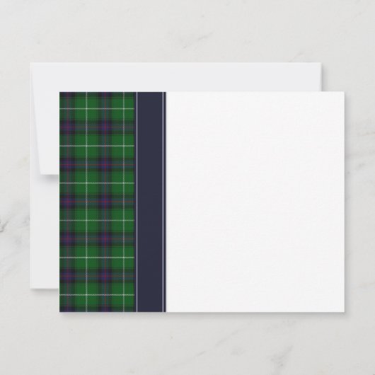 Carte de réponse Mariage Celtique Tartan personnal (Dos)