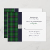 Carte de réponse Mariage Celtique Tartan personnal (Devant / Derrière)
