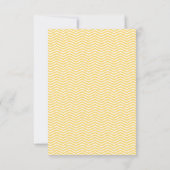 Carte de réponse Mariage Chevron moderne jaune (Dos)