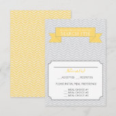 Carte de réponse Mariage Chevron moderne jaune (Devant / Derrière)