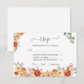 Carte de réponse Mariage Chic Floral RSVP (Devant / Derrière)