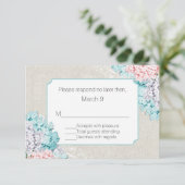 Carte de réponse Mariage Chic Pastel Hydrangeas (Debout devant)