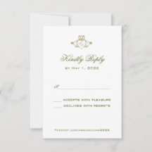 Carte de réponse Mariage Claddagh