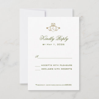 Carte de réponse Mariage Claddagh