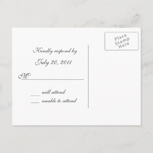 Carte de réponse Mariage/Cornouiller (Dos)