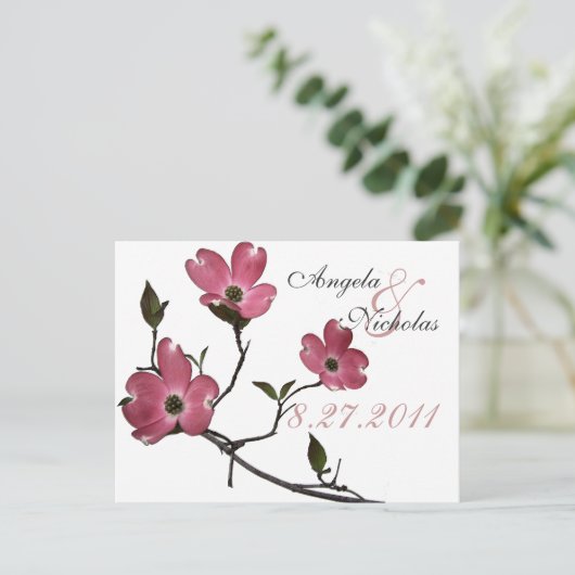 Carte de réponse Mariage/Cornouiller (Debout devant)