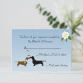 Carte de réponse Mariage Dachshunds (Debout devant)