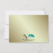 Carte de réponse Mariage damassé Red et Gold India (Dos)