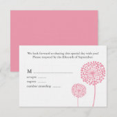 Carte de réponse Mariage Dandelions doux (Devant / Derrière)