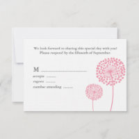 Carte de réponse Mariage Dandelions doux