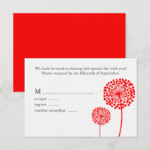 Carte de réponse Mariage Dandelions doux (Devant / Derrière)
