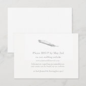 Carte de réponse Mariage de plume (Devant / Derrière)