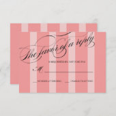 Carte de réponse Mariage de script de script rose (Devant / Derrière)