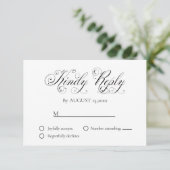 Carte de réponse Mariage de script élégant (Debout devant)