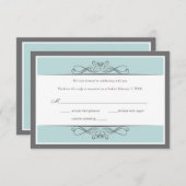 Carte de réponse Mariage décorative moderne (horiz (Devant / Derrière)