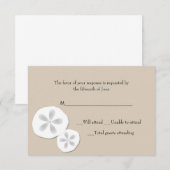Carte de réponse Mariage Dollars de sable (Devant / Derrière)