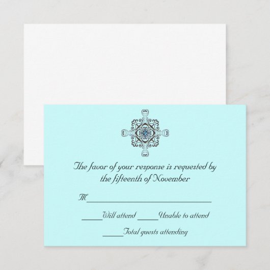 Carte de réponse Mariage élégante (Devant / Derrière)