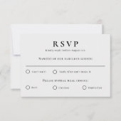 Carte de réponse mariage en marbre noir moderne (Devant)