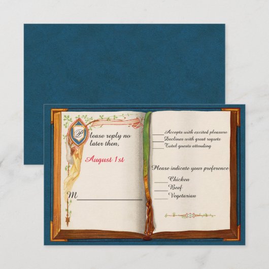 Carte de réponse Mariage Fairytale (Devant / Derrière)