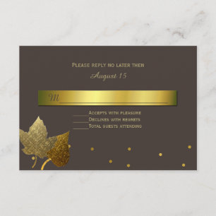 Carte de réponse Mariage Feuille d'automne