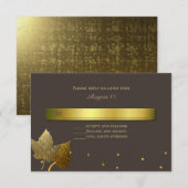 Carte de réponse Mariage Feuille d'automne (Devant / Derrière)