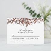 carte de réponse mariage florale rose vif (Debout devant)