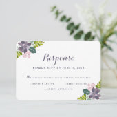 Carte de réponse Mariage florale Succulente Bouque (Debout devant)