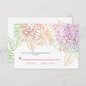 Carte de réponse Mariage Gerbera (Devant / Derrière)