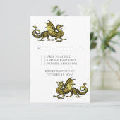 Carte de réponse Mariage Gold Dragon (Debout devant)
