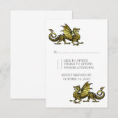 Carte de réponse Mariage Gold Dragon (Devant / Derrière)