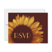 Carte de réponse Mariage Gold Sunflower RSVP