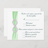 Carte de réponse Mariage Green Diamond Infinity (Devant / Derrière)