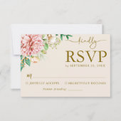 Carte de réponse Mariage Hydrangea Blush Watercolo (Devant)