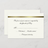 Carte de réponse Mariage ivoire et or tout usage (Devant / Derrière)