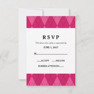 Carte de réponse Mariage Jacquard rose