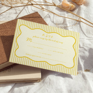 Carte de réponse Mariage jaune beurre moderne
