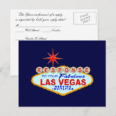 Carte de réponse Mariage Las Vegas (carte postale) (Devant / Derrière)