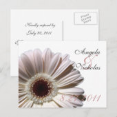 Carte de réponse Mariage / Marguerite Gerbera (Devant / Derrière)