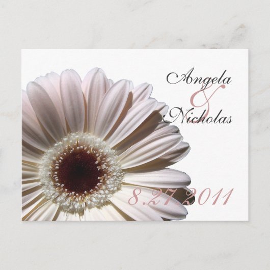 Carte de réponse Mariage / Marguerite Gerbera (Devant)