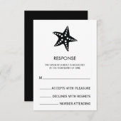 Carte de réponse Mariage minimaliste Starfish (Devant / Derrière)