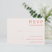 Carte de réponse mariage moderne minimal pastel bl (Debout devant)