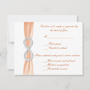 Carte de réponse Mariage Orange Diamond Infinity