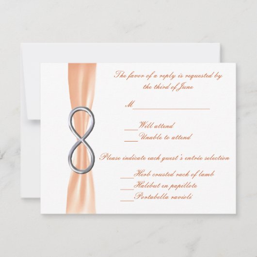 Carte de réponse Mariage Orange Infinity (Devant)