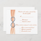 Carte de réponse Mariage Orange Infinity (Devant / Derrière)