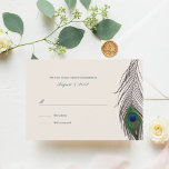 Carte de réponse Mariage Peacock vintage<br><div class="desc">Magnifiquement imprimés cartes rsvp qui peuvent être customisées pour votre journée spéciale. Découvrez le magasin Origami Prints pour des invitations de mariage et d'autres produits qui correspondent à ce design!</div>