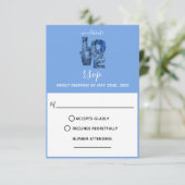 Carte de réponse Mariage Periwinkle Blue Hydrangea (Debout devant)