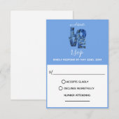 Carte de réponse Mariage Periwinkle Blue Hydrangea (Devant / Derrière)
