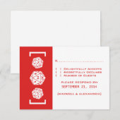 Carte de réponse Mariage Red D20 Dice (Devant / Derrière)